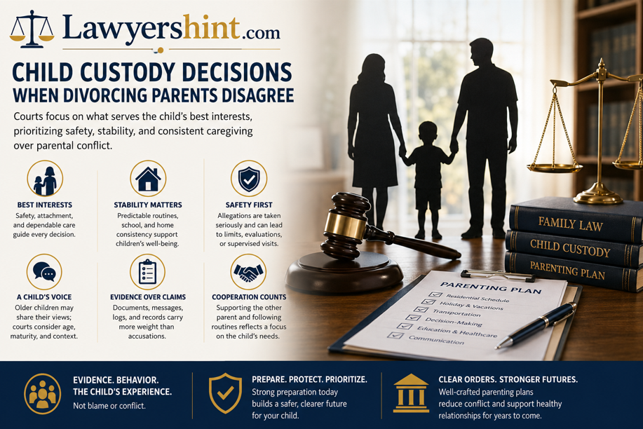 Child Custody Decisions When Divorcing Parents Disagree