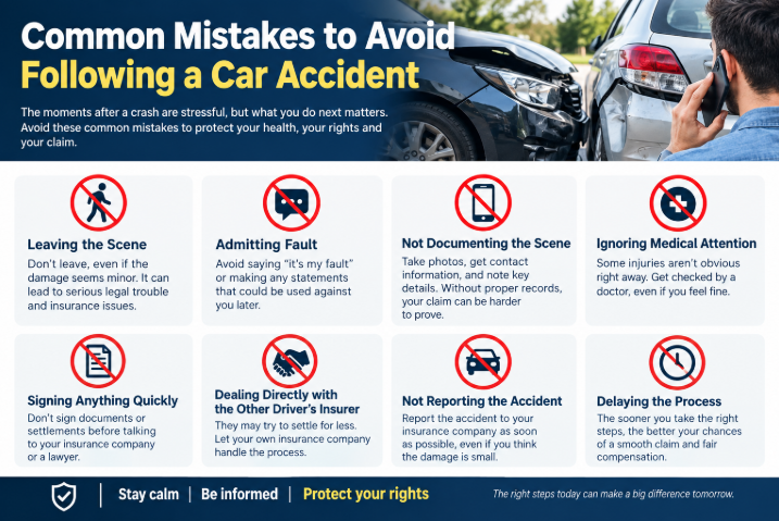 Common Mistakes to Avoid Following a Car Accident